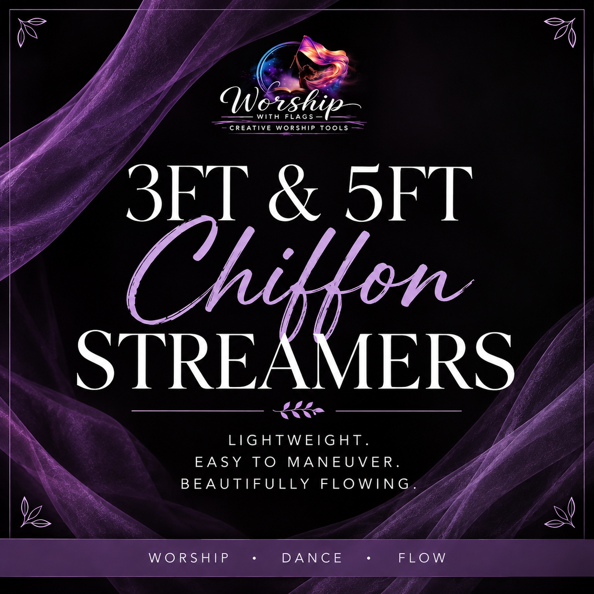 3ft & 5ft Chiffon Streamers