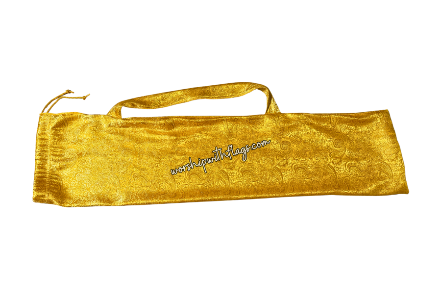 Yellow & Gold Brocade Worship Flag Bag