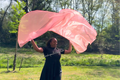 Coral Iridescent Large Angel Wing Flags