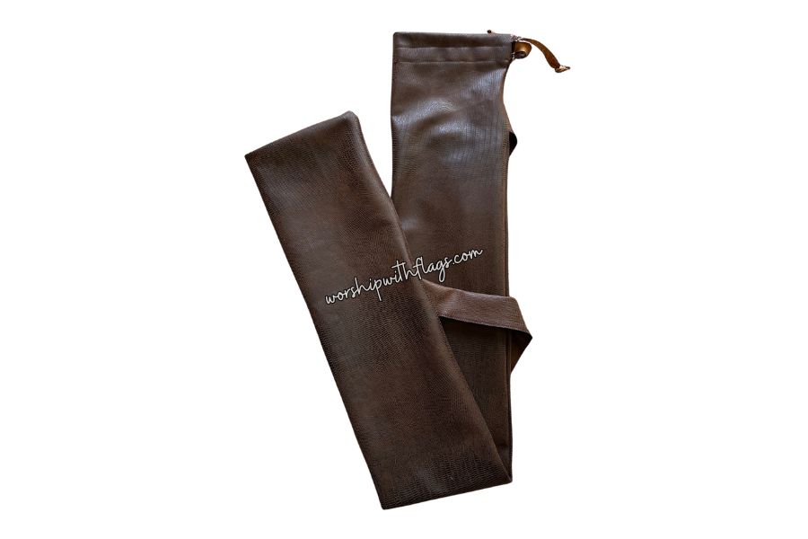 Brown Faux Leather Flag Bag for Worship Flags