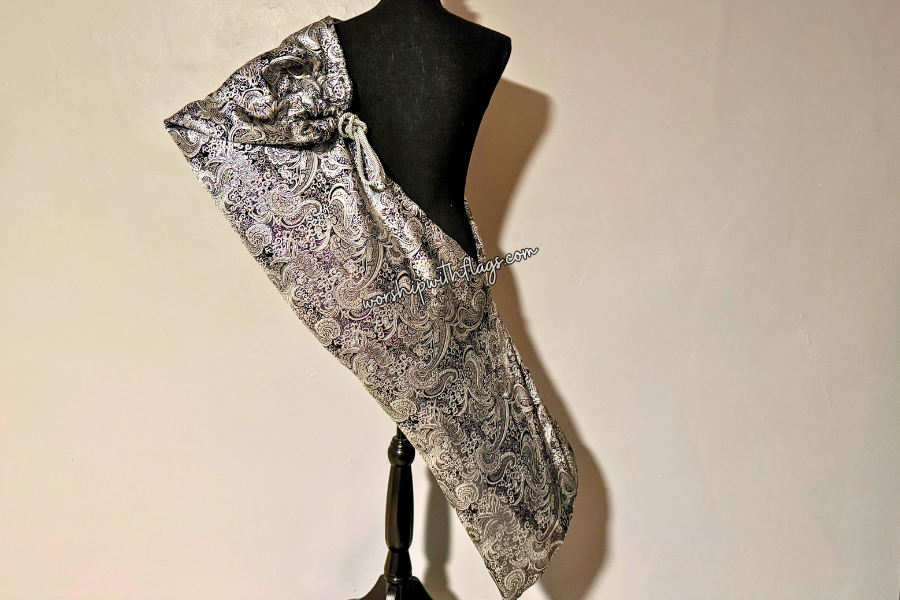 Black & Silver Brocade Worship Flag Bag