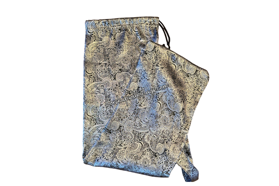 Black & Silver Brocade Worship Flag Bag