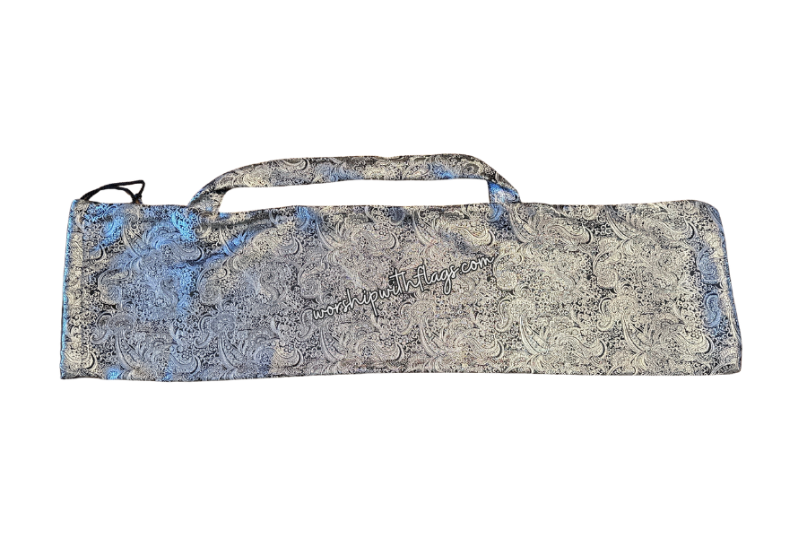 Black & Silver Brocade Worship Flag Bag