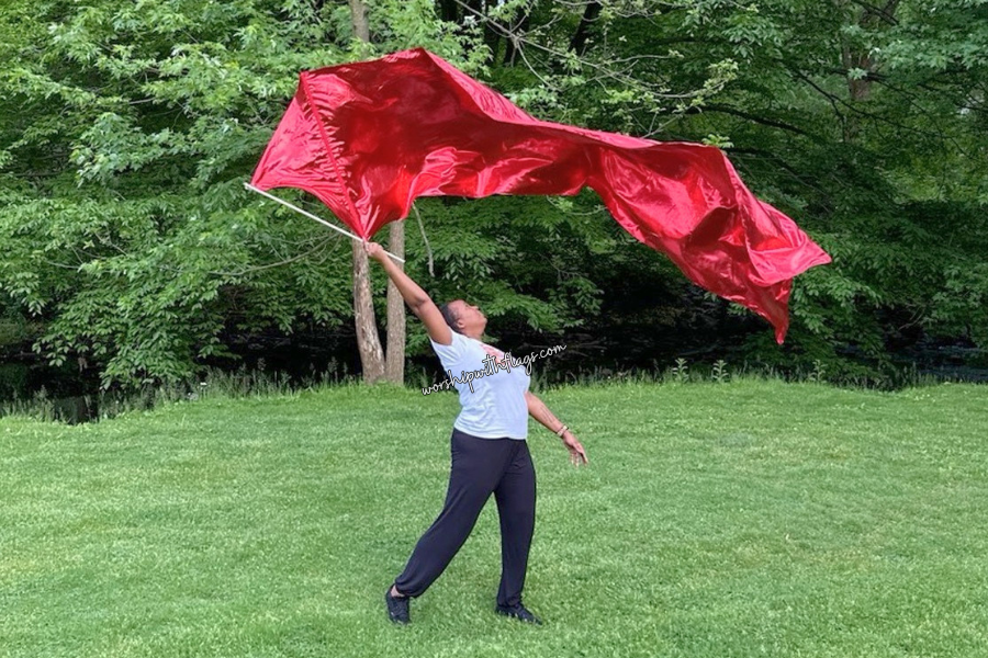 12ft Red Metallic Lamé Kite Streamer
