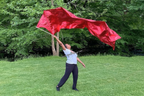 12ft Red Metallic Lamé Kite Streamer