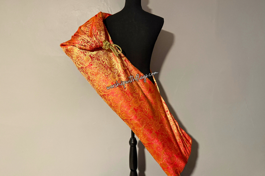 Red & Gold Brocade Worship Flag Bag