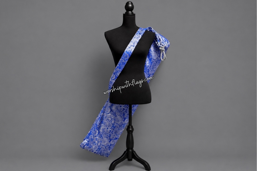 Royal Blue & Silver Brocade Worship Flag Bag