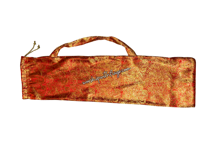 Red & Gold Brocade Worship Flag Bag