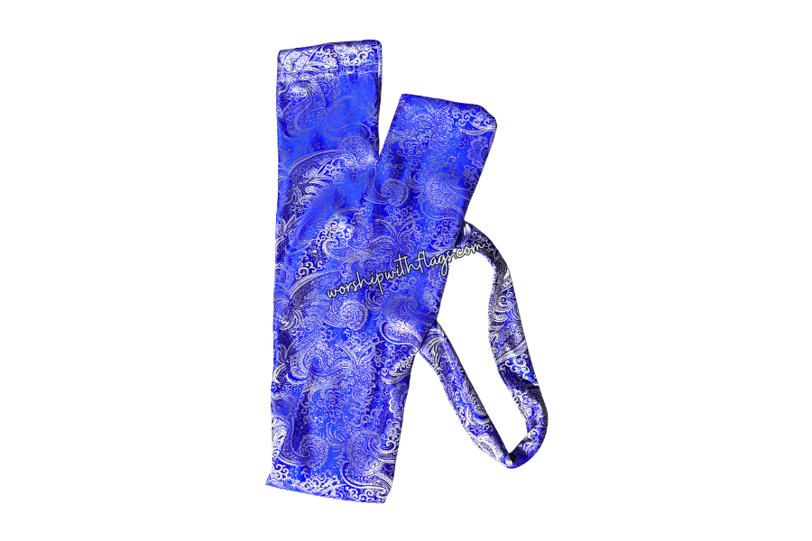 Royal Blue & Silver Brocade Worship Flag Bag
