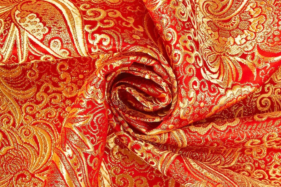 Red & Gold Brocade Worship Flag Bag