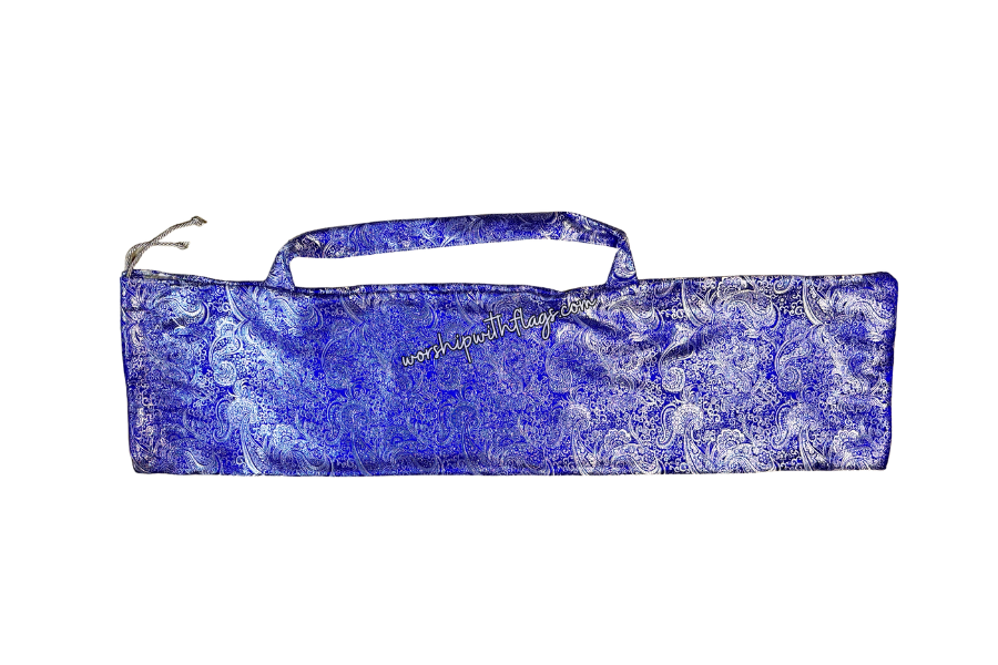 Royal Blue & Silver Brocade Worship Flag Bag
