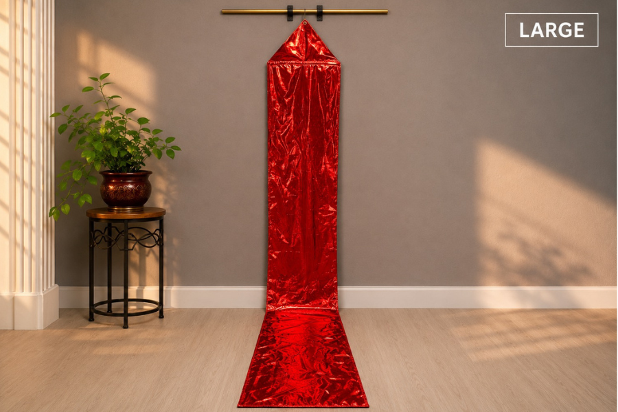 12ft Red Metallic Lamé Kite Streamer