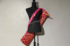 Fuchsia & Gold Brocade Cross Worship Flag Bag