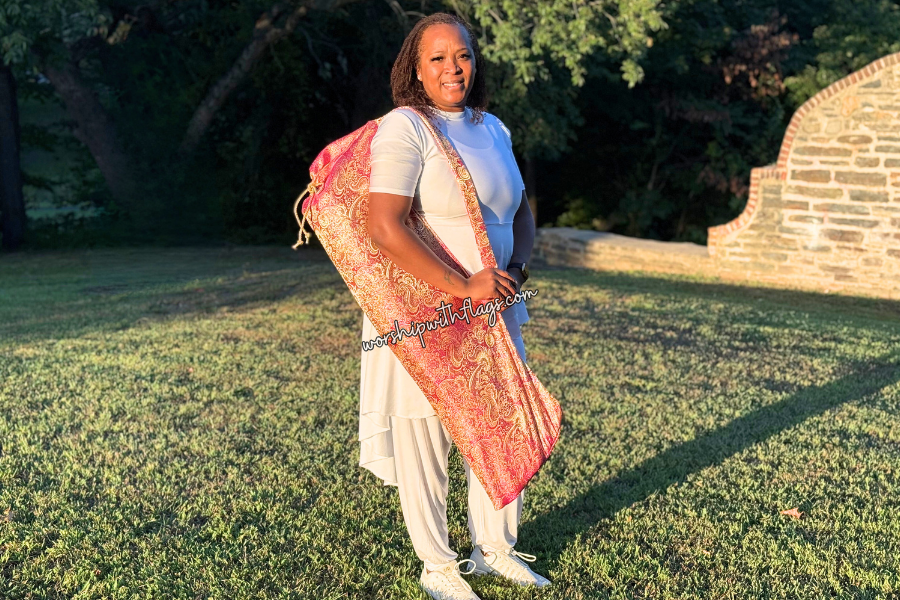 Fuchsia & Gold Brocade Worship Flag Bag