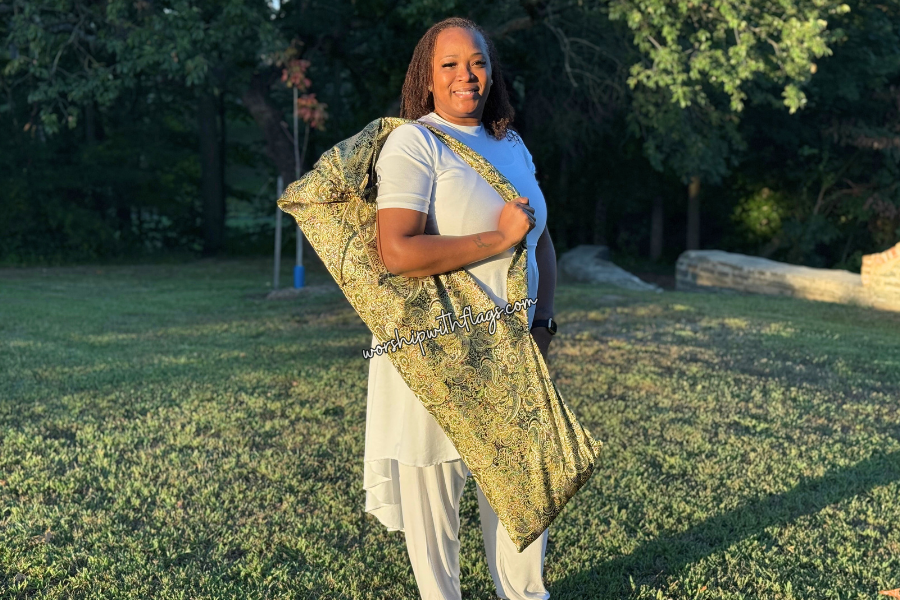 Black & Gold Brocade Worship  Flag Bag