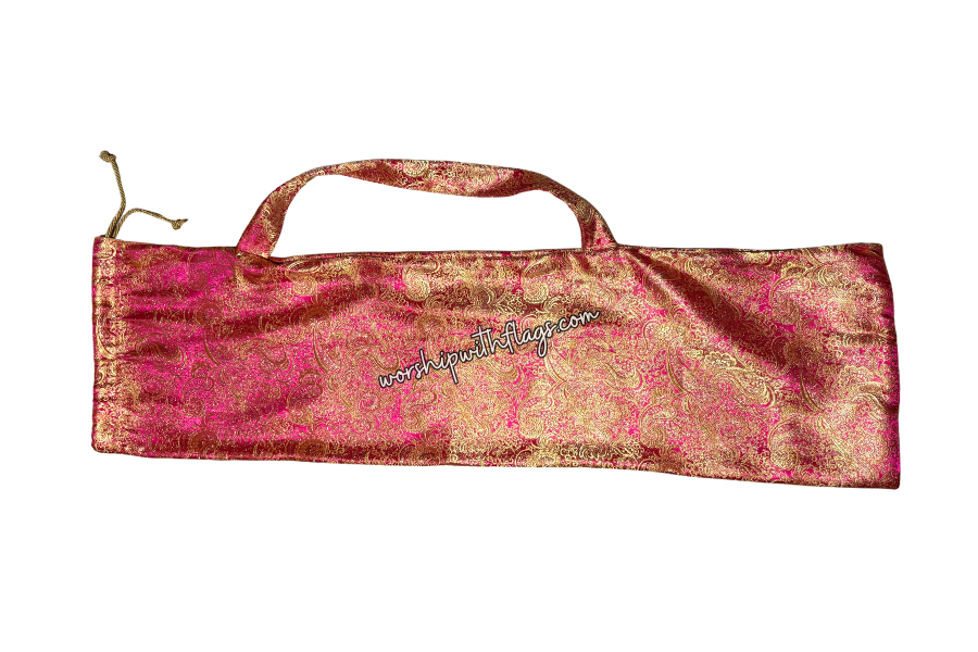 Fuchsia & Gold Brocade Worship Flag Bag