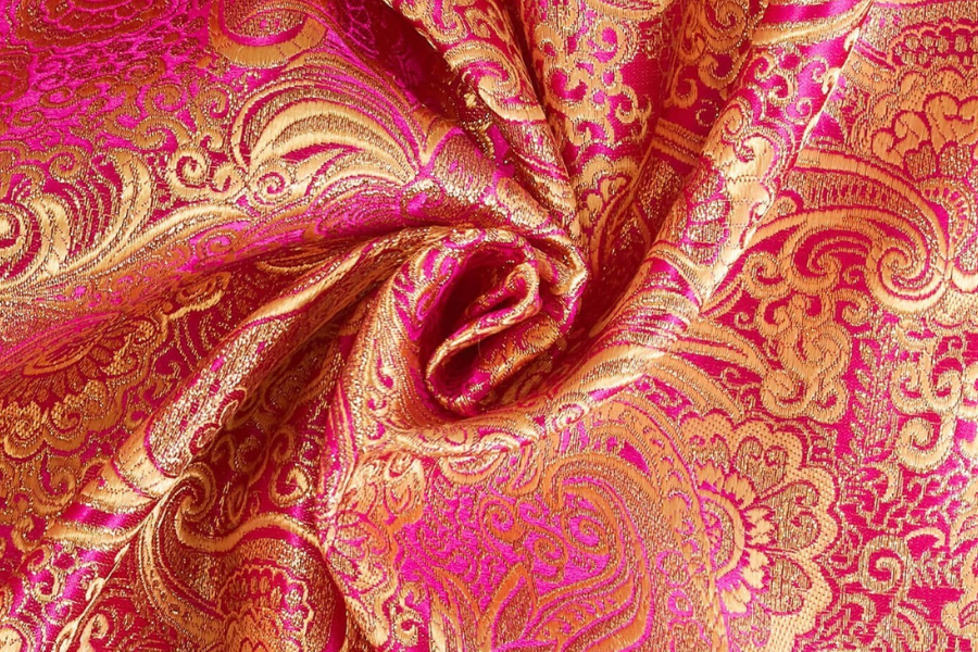 Fuchsia & Gold Brocade Worship Flag Bag