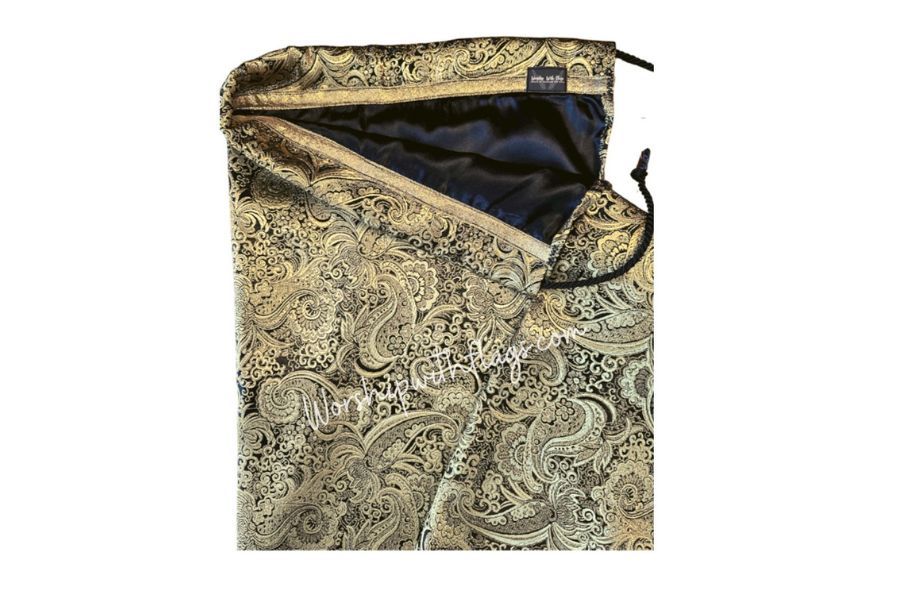 Black & Gold Brocade Worship  Flag Bag