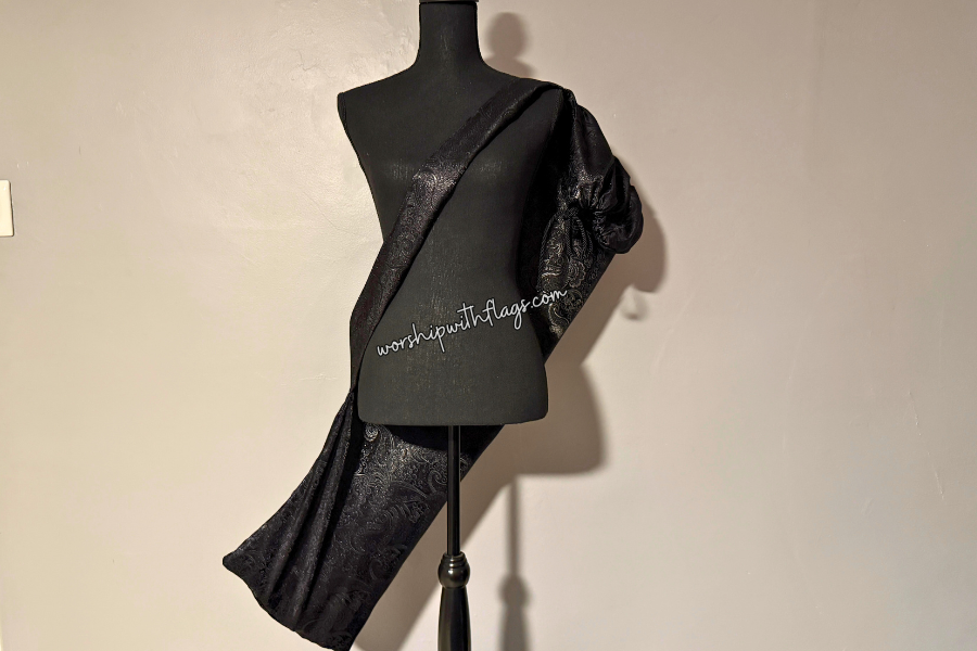 Black Brocade Worship Flag Bag