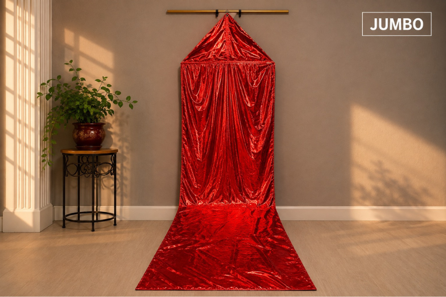 12ft Red Metallic Lamé Kite Streamer