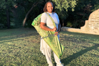 Green & Gold Brocade Worship Flag Bag
