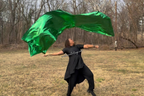 12ft Green Metallic Lamé Kite Streamer