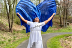Deep Blue Luxe Lamé Angel Wing Flags