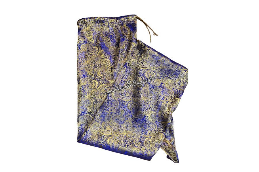 Royal Blue & Gold Brocade Worship Flag Bag