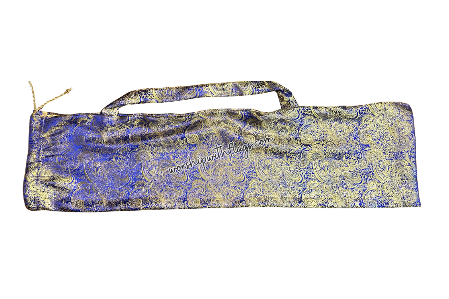 Royal Blue & Gold Brocade Worship Flag Bag