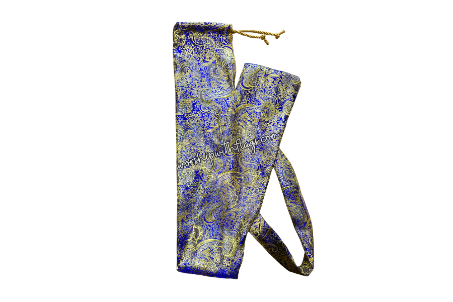 Royal Blue & Gold Brocade Worship Flag Bag