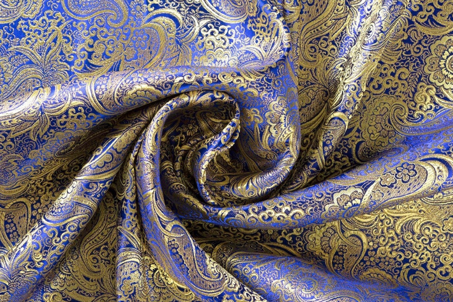 Royal Blue & Gold Brocade Worship Flag Bag