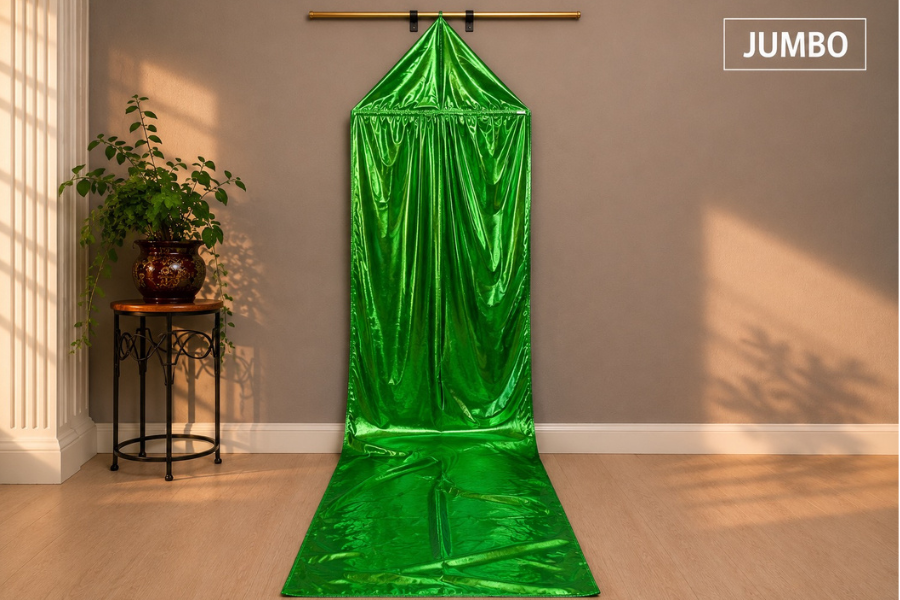 12ft Green Metallic Lamé Kite Streamer