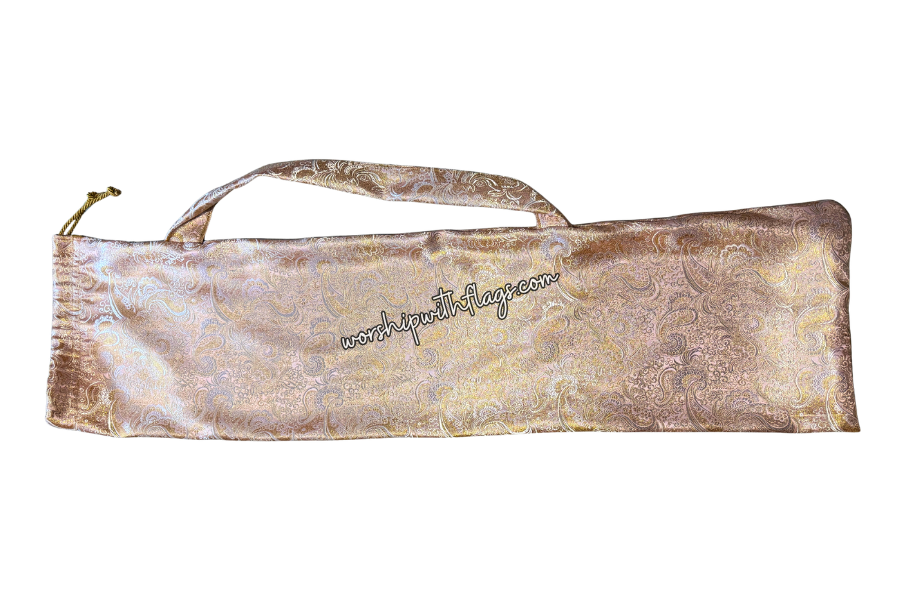 Pink & Gold Brocade Worship Flag Bag
