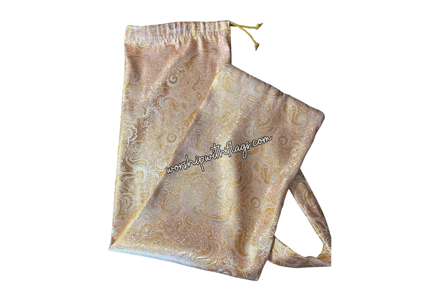 Pink & Gold Brocade Worship Flag Bag