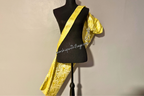 Yellow & Silver Brocade Worship Flag Bag