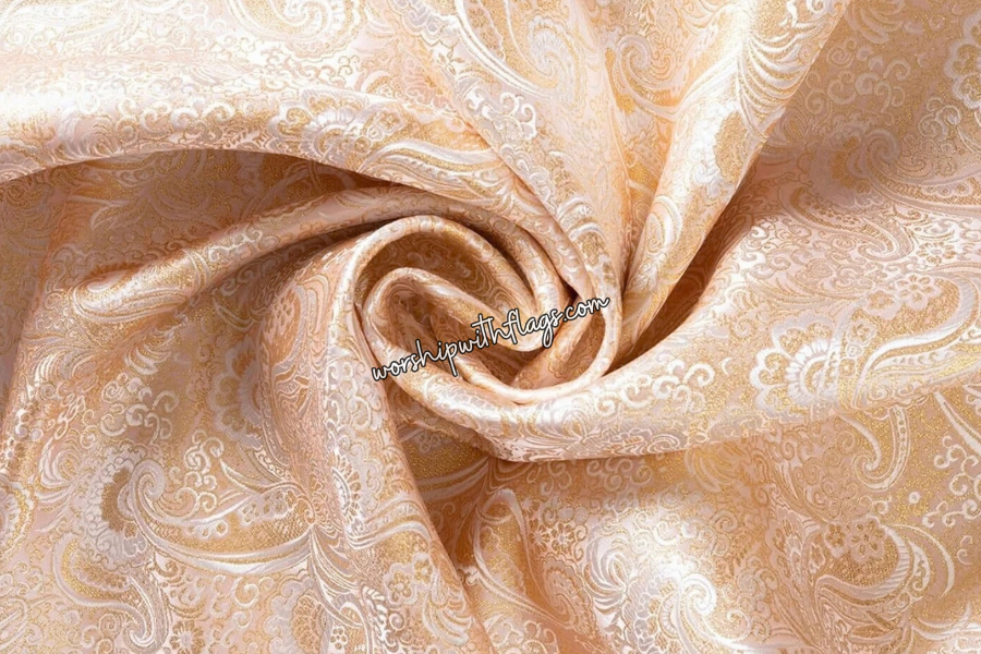 Pink & Gold Brocade Worship Flag Bag