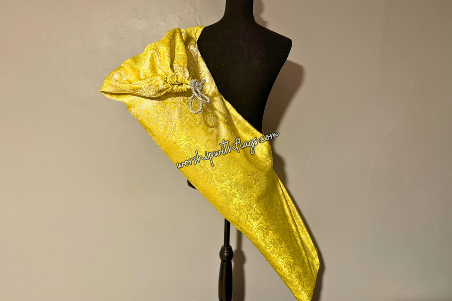 Yellow & Silver Brocade Worship Flag Bag