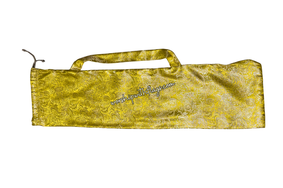 Yellow & Silver Brocade Worship Flag Bag