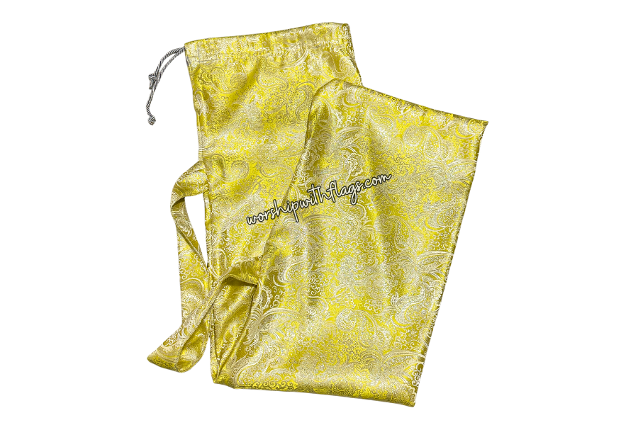 Yellow & Silver Brocade Worship Flag Bag