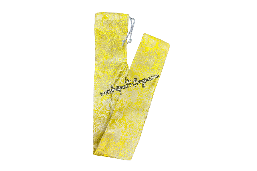 Yellow & Silver Brocade Worship Flag Bag
