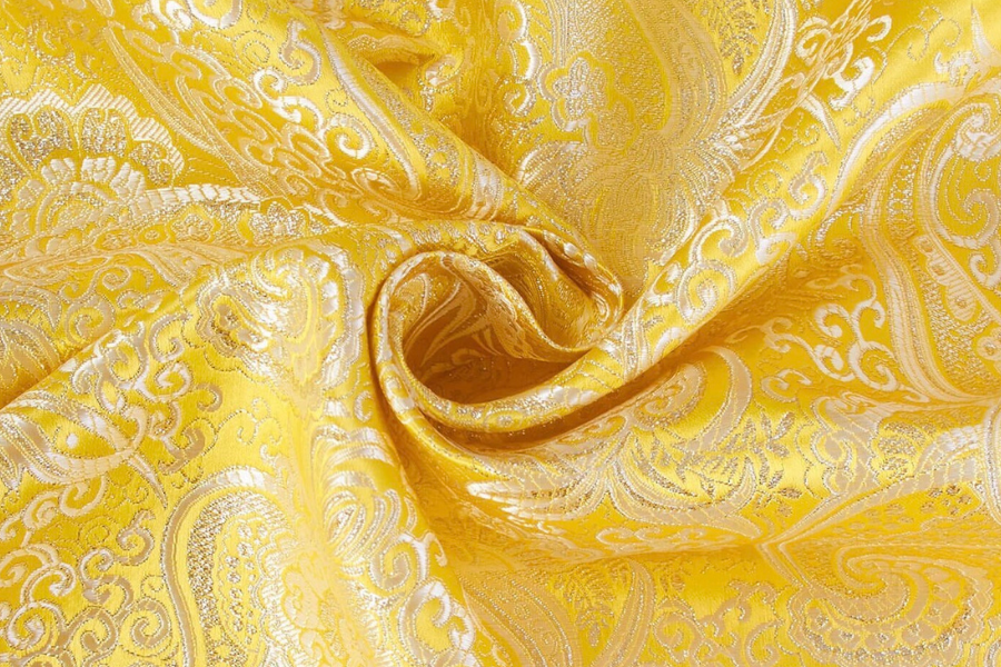 Yellow & Silver Brocade Worship Flag Bag