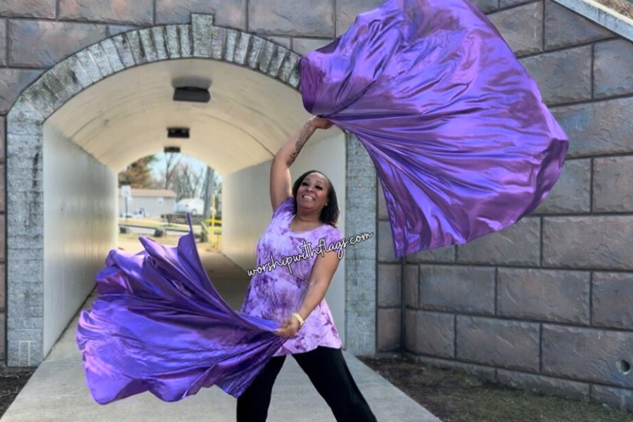 Deep Purple Luxe Lamé Angel Wing Flags