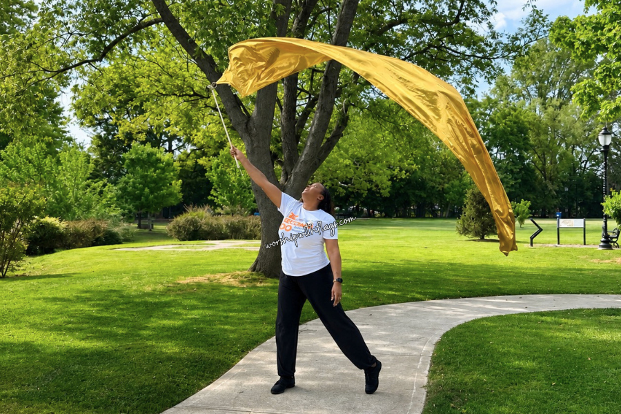 12ft Gold Metallic Lamé Kite Streamer