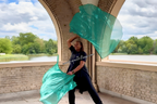 Green Shimmer Worship Flags