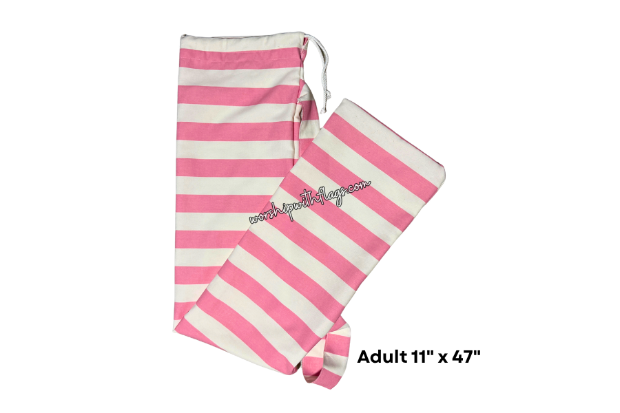 Adult & Child Pink & White Flag Bag for Worship Flags