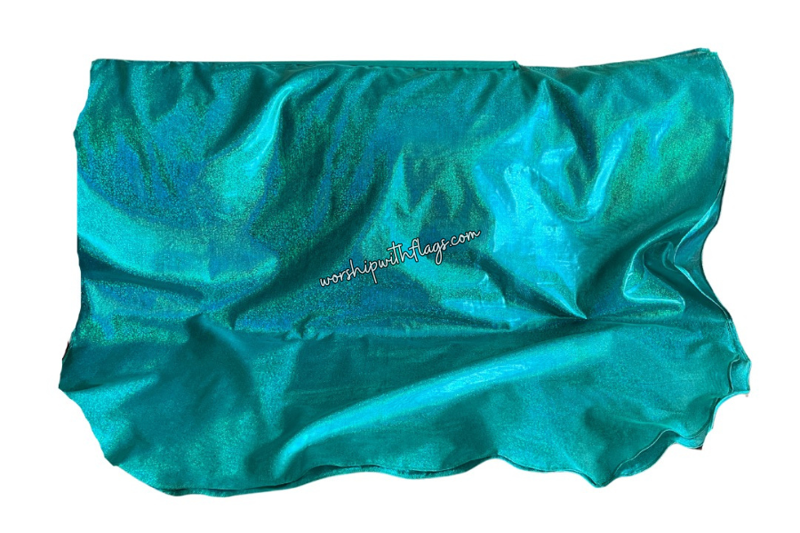 Green Shimmer Worship Flags