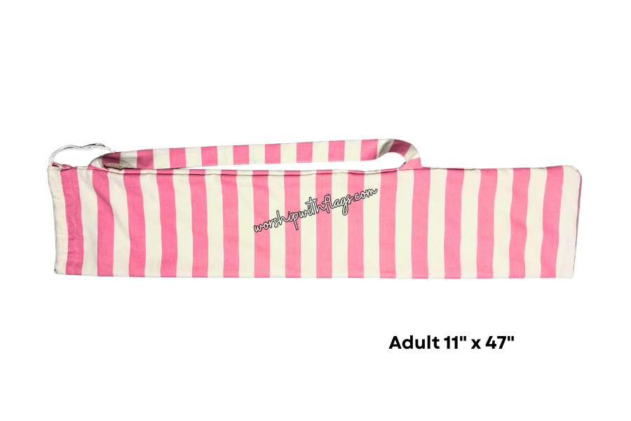 Adult & Child Pink & White Flag Bag for Worship Flags