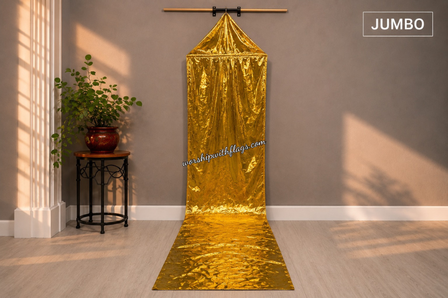 12ft Gold Metallic Lamé Kite Streamer