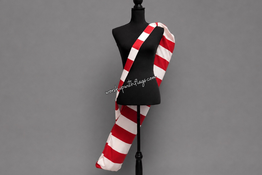 Adult & Child Red & White Flag Bag for Worship Flags