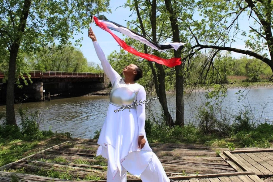 5ft Triple Strand Chiffon Worship Streamer